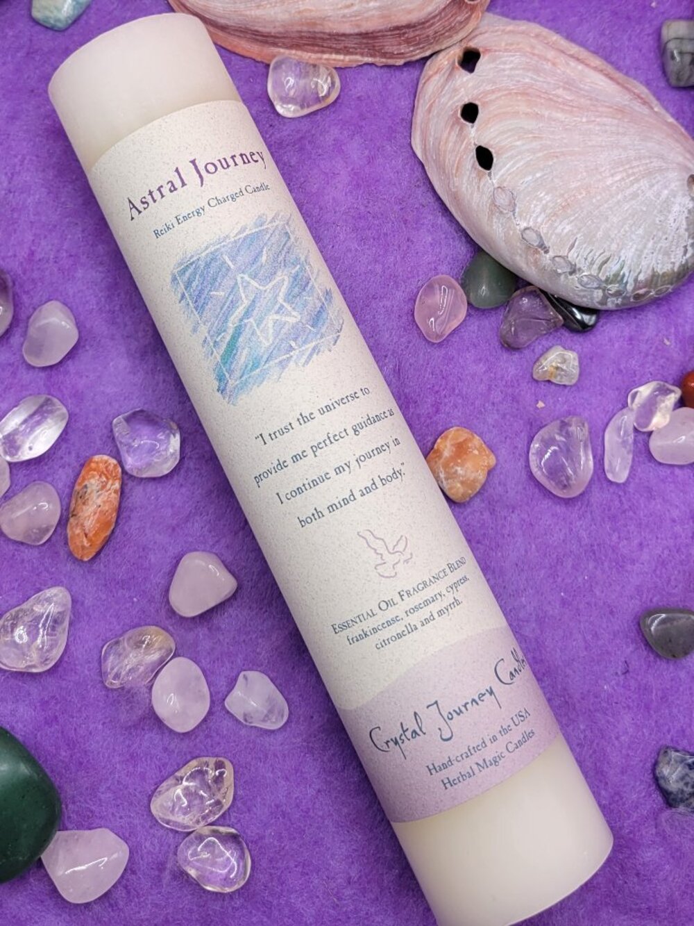 Astral Journey Reiki Scented Pillar Candle - Picture 4 of 4